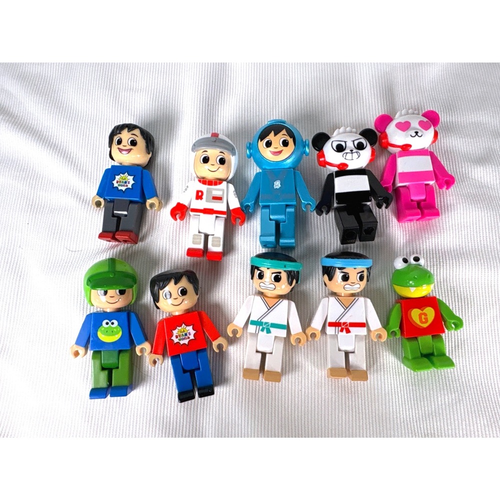 Ryans World Mystery Figures Lot of 10 Combo Panda Gus Red Titan Karate Ryan